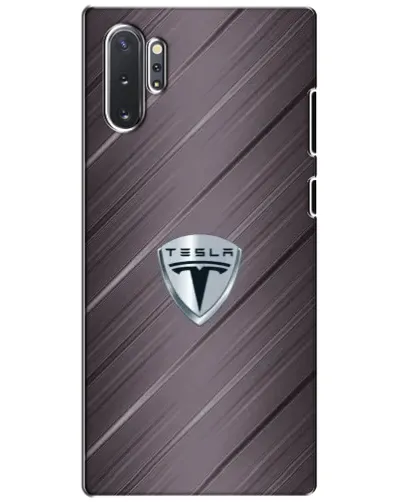 Чехол для Samsung Galaxy Note 10 Plus с картинкой «Металлическая текстура Tesla»