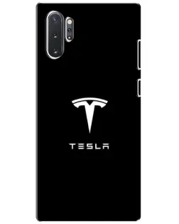 Чехол для Samsung Galaxy Note 10 Plus с картинкой «Tesla White Logo»