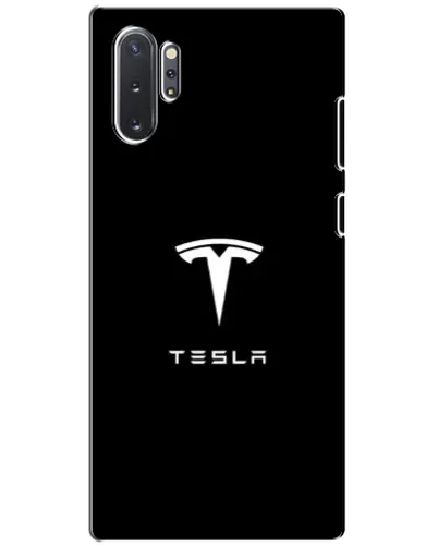 Чехол для Samsung Galaxy Note 10 Plus с картинкой «Tesla White Logo»
