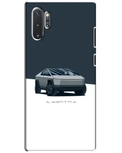 Чехол для Samsung Galaxy Note 10 Plus с картинкой «Серебристый Cybertruck Tesla»