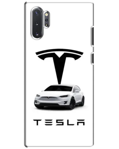 Чехол для Samsung Galaxy Note 10 Plus с картинкой «Tesla White Style»