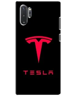 Чехол для Samsung Galaxy Note 10 Plus с картинкой «Tesla Red Logo»
