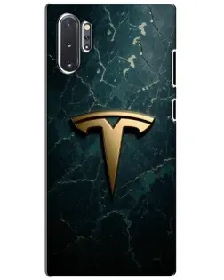 Чехол для Samsung Galaxy Note 10 Plus с картинкой «Мраморная Tesla Gold»