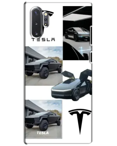 Чехол для Samsung Galaxy Note 10 Plus с картинкой «Коллаж Cybertruck Tesla»