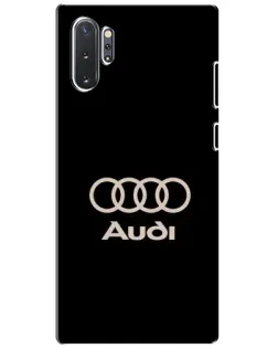 Чехол для Samsung Galaxy Note 10 Plus с картинкой «Audi — золотой логотип»