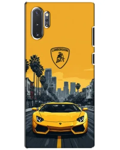 Чехол для Samsung Galaxy Note 10 Plus с картинкой «Желтый Lamborghini город»