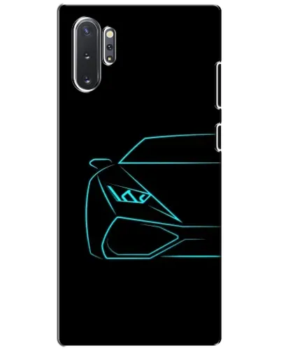Чехол для Samsung Galaxy Note 10 Plus с картинкой «Голубой силуэт Lamborghini»
