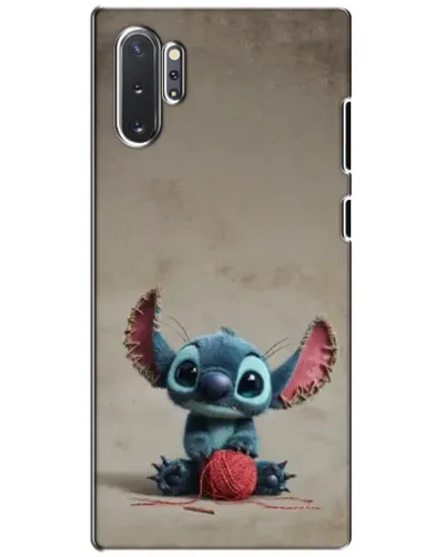Чехол для Samsung Galaxy Note 10 Plus с картинкой «Стич на коричневом фоне»