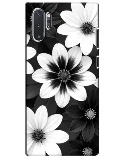 Чехол для Samsung Galaxy Note 10 Plus с картинкой «Монохромные астры»