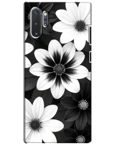 Чехол для Samsung Galaxy Note 10 Plus с картинкой «Монохромные астры»