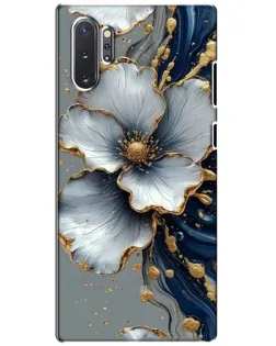 Чехол для Samsung Galaxy Note 10 Plus с картинкой «Белый цветок и золотой флюид»