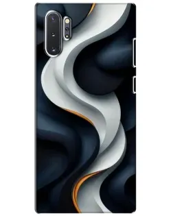 Чехол для Samsung Galaxy Note 10 Plus с картинкой «Объемные черно-белые ленты»