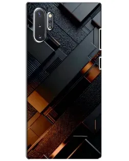 Чехол для Samsung Galaxy Note 10 Plus с картинкой «Черные геометрические блоки»