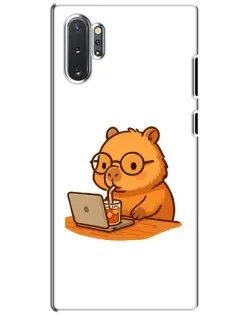 Чохол для Samsung Galaxy Note 10 Plus з картинкою «Капібара з ноутбуком» Чохол для Samsung Galaxy Note 10 Plus з картинкою «Капібара з ноутбуком»