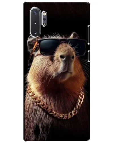 Чехол для Samsung Galaxy Note 10 Plus с картинкой «Капибара золотая цепь»