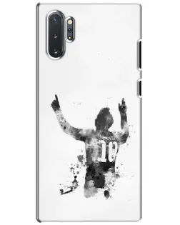 Чехол для Samsung Galaxy Note 10 Plus с картинкой «Черно-белый силуэт Месси» Чехол для Samsung Galaxy Note 10 Plus с картинкой «Черно-белый силуэт Месси»