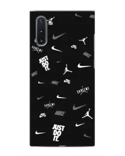 Чехол для Samsung Galaxy Note 10 с картинкой «Nike Black Pattern»