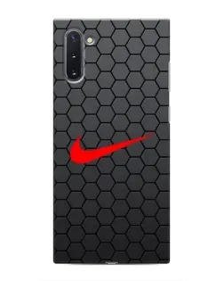 Чохол для Samsung Galaxy Note 10 з картинкою «Nike — карбонова сітка»