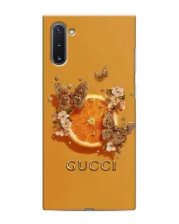 Чохол для Samsung Galaxy Note 10 з картинкою «Gucci — золоті метелики»