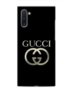 Чохол для Samsung Galaxy Note 10 з картинкою «Gucci — золото на чорному»