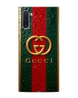 Чохол для Samsung Galaxy Note 10 з картинкою «Gucci — фірмова смуга та золото»