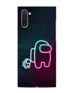 Чехол для Samsung Galaxy Note 10 с картинкой «Among Us неон-арт»