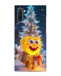 Чехол для Samsung Galaxy Note 10 с картинкой «Рождественский Спанч Боб»