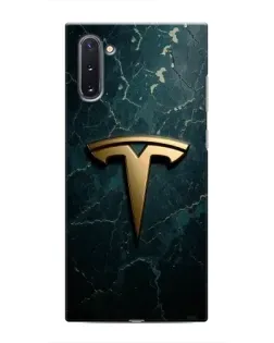 Чохол для Samsung Galaxy Note 10 з картинкою «Мармурова Tesla Gold»