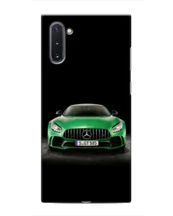 Чехол для Samsung Galaxy Note 10 с картинкой «Mercedes — неоновый лого»