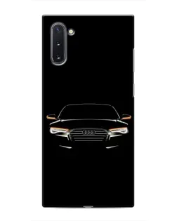 Чехол для Samsung Galaxy Note 10 с картинкой «Audi — ночной контур»