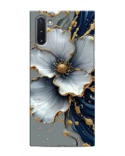 Чохол для Samsung Galaxy Note 10 з картинкою «Біла квітка та золотий флюїд»