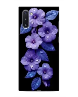 Чохол для Samsung Galaxy Note 10 з картинкою «Фіолетові квіти з росою»