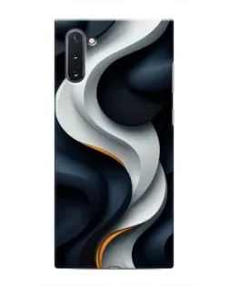 Чохол для Samsung Galaxy Note 10 з картинкою «Об'ємні чорно-білі стрічки»