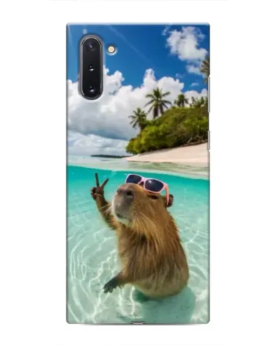 Чехол для Samsung Galaxy Note 10 с картинкой «Капибара на море»