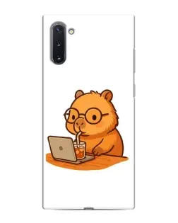 Чехол для Samsung Galaxy Note 10 с картинкой «Капибара с ноутбуком»