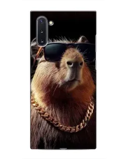 Чехол для Samsung Galaxy Note 10 с картинкой «Капибара золотая цепь»