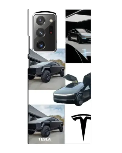 Чохол для Samsung Galaxy Note 20 Ultra з картинкою «Колаж Cybertruck Tesla»