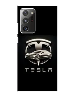 Чохол для Samsung Galaxy Note 20 Ultra з картинкою «Tesla — срібне авто»