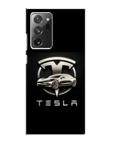 Чохол для Samsung Galaxy Note 20 Ultra з картинкою «Tesla — срібне авто»