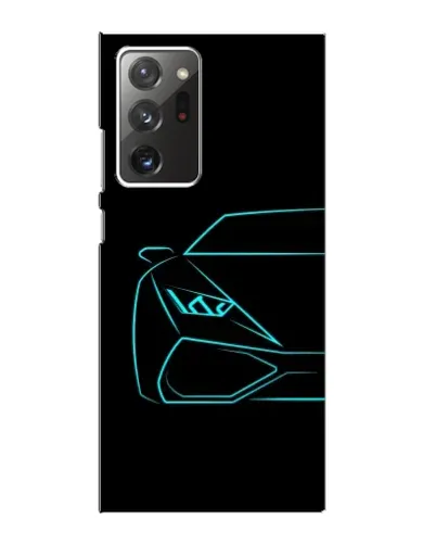 Чехол для Samsung Galaxy Note 20 Ultra с картинкой «Голубой силуэт Lamborghini»