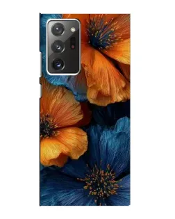 Чехол для Samsung Galaxy Note 20 Ultra с картинкой «Яркая сине-оранжевая флора»