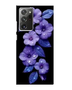 Чохол для Samsung Galaxy Note 20 Ultra з картинкою «Фіолетові квіти з росою»