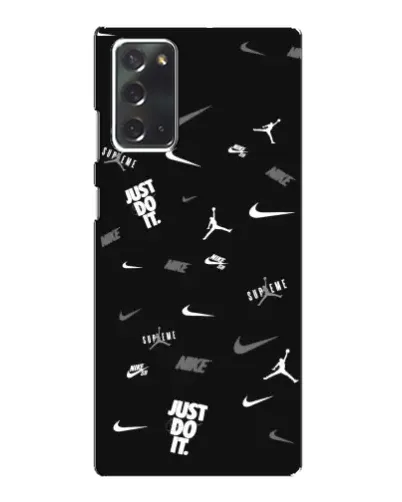 Чехол для Samsung Galaxy Note 20 с картинкой «Nike Black Pattern»