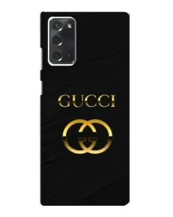 Чехол для Samsung Galaxy Note 20 с картинкой «Золотой логотип Gucci»