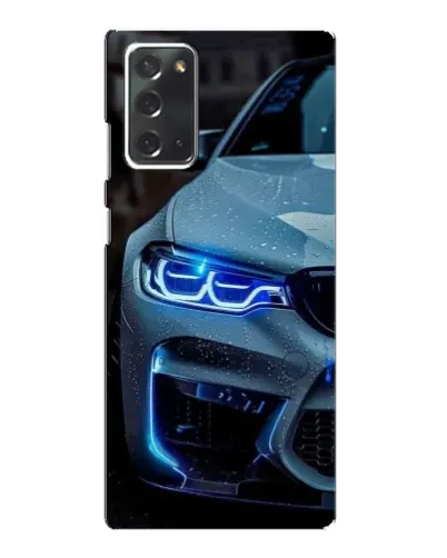 Чехол для Samsung Galaxy Note 20 с картинкой «Взгляд BMW с синими фарами»