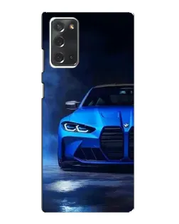 Чехол для Samsung Galaxy Note 20 с картинкой «Голубая BMW M4»