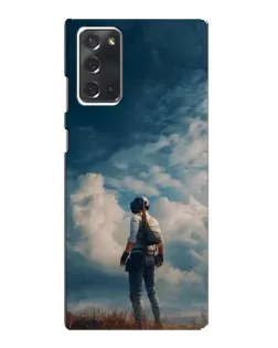 Чохол для Samsung Galaxy Note 20 з картинкою «Герой PUBG на скелі»
