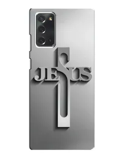Чохол для Samsung Galaxy Note 20 з картинкою «Металевий хрест Jesus»