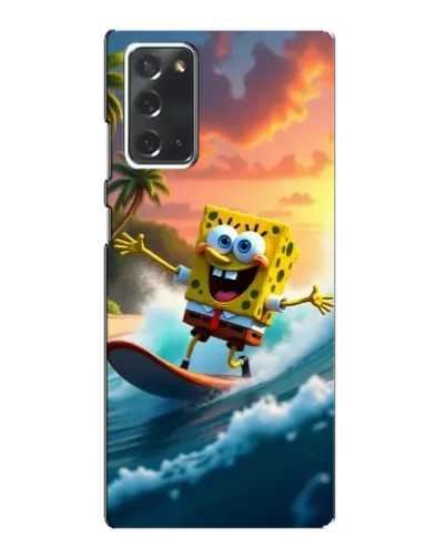 Чехол для Samsung Galaxy Note 20 с картинкой «Губка Боб серфингист»