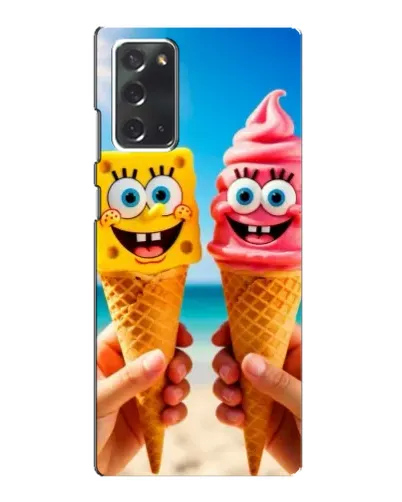 Чехол для Samsung Galaxy Note 20 с картинкой «Спанч Боб мороженое»